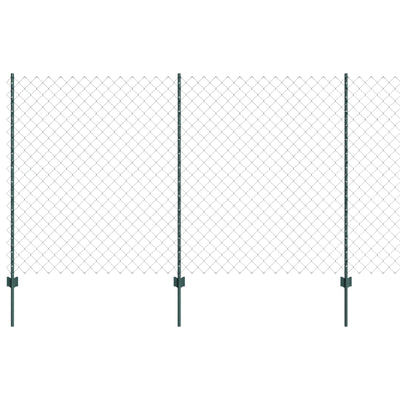 Valla vidaxxl con poste verde 1,4 x 10 m acero y PVC
