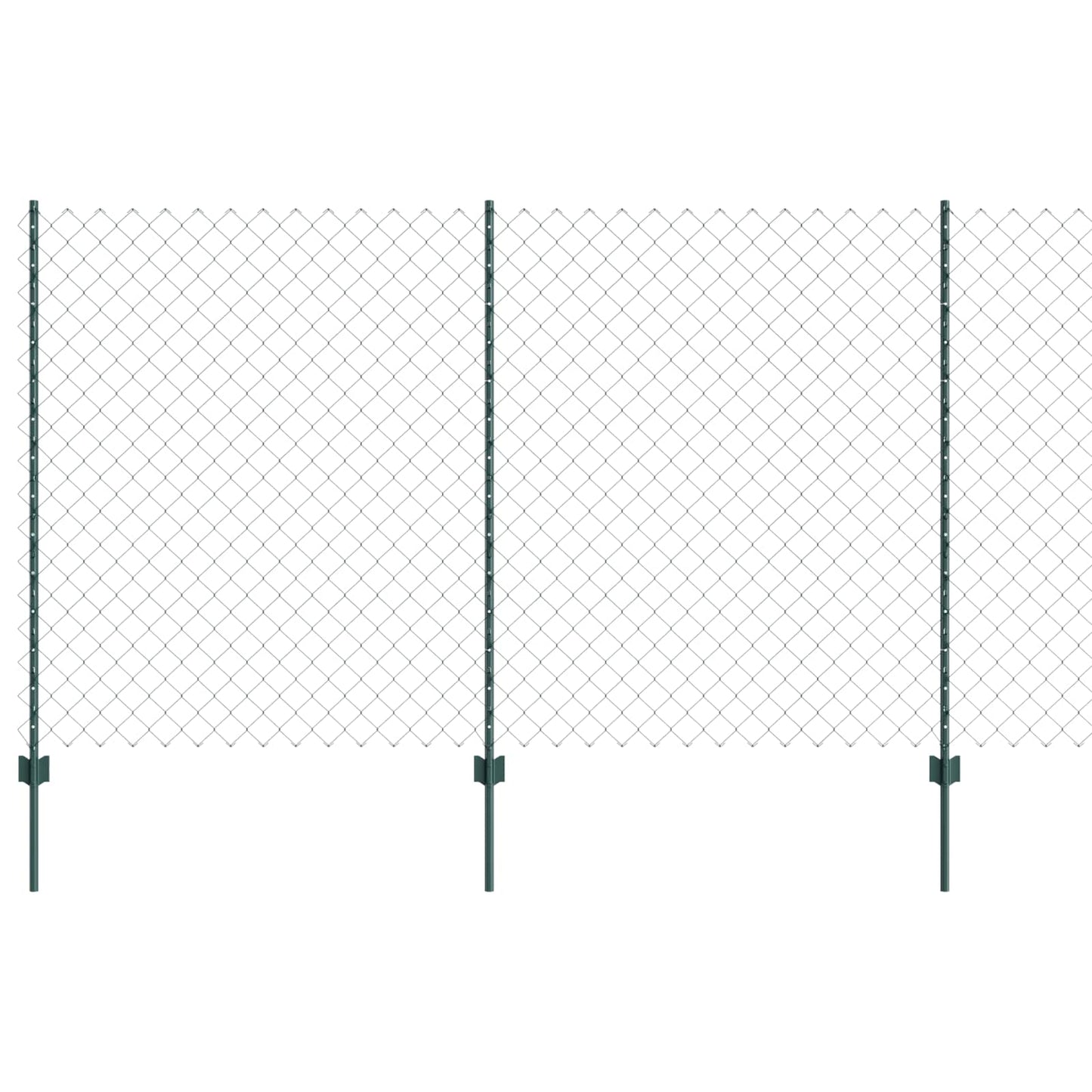 Valla vidaxxl con poste verde 1,4 x 10 m acero y PVC