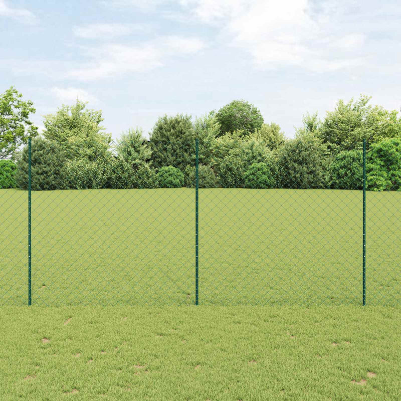 Valla vidaxl con poste verde 1,6 x 10 m acero y PVC
