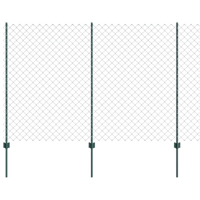 Valla vidaxl con poste verde 1,6 x 10 m acero y PVC