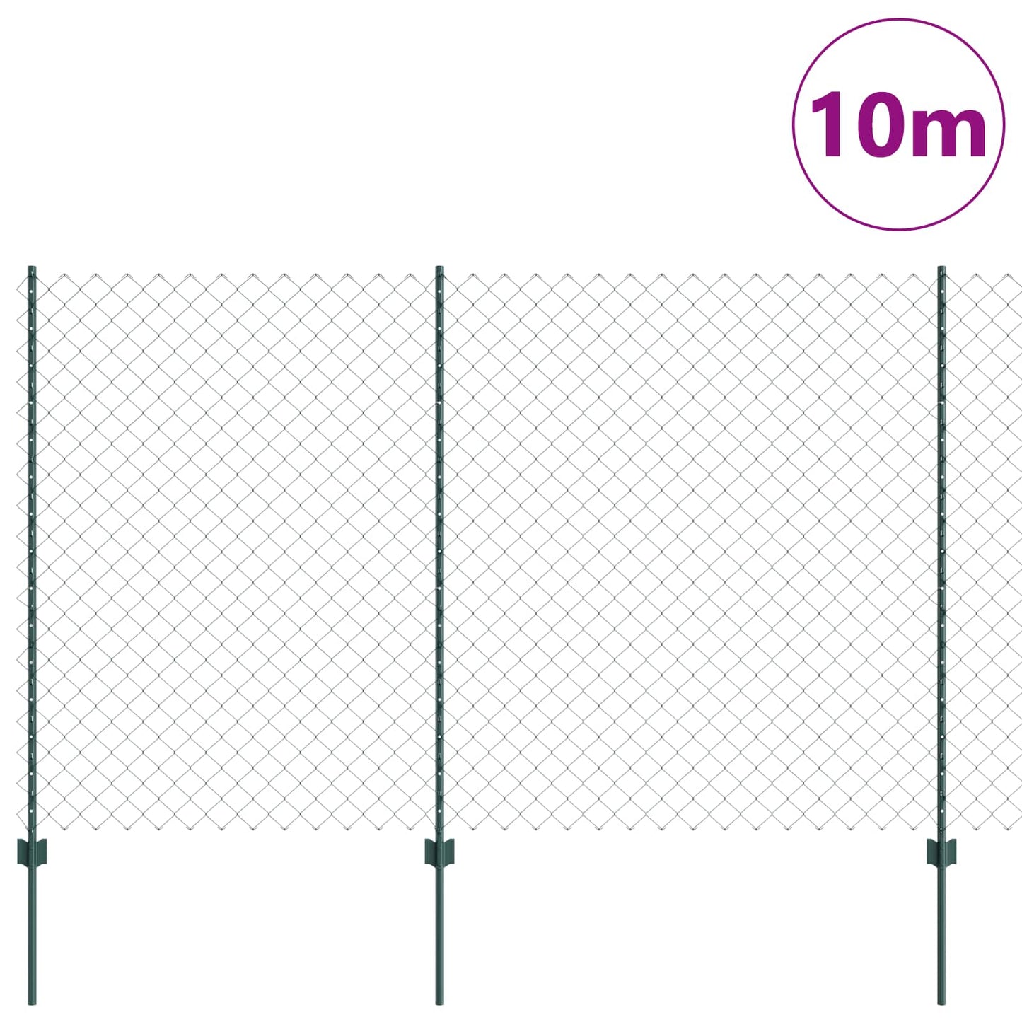 Recinzione Vidaxl con palo verde 1,6 x 10 m in acciaio e PVC