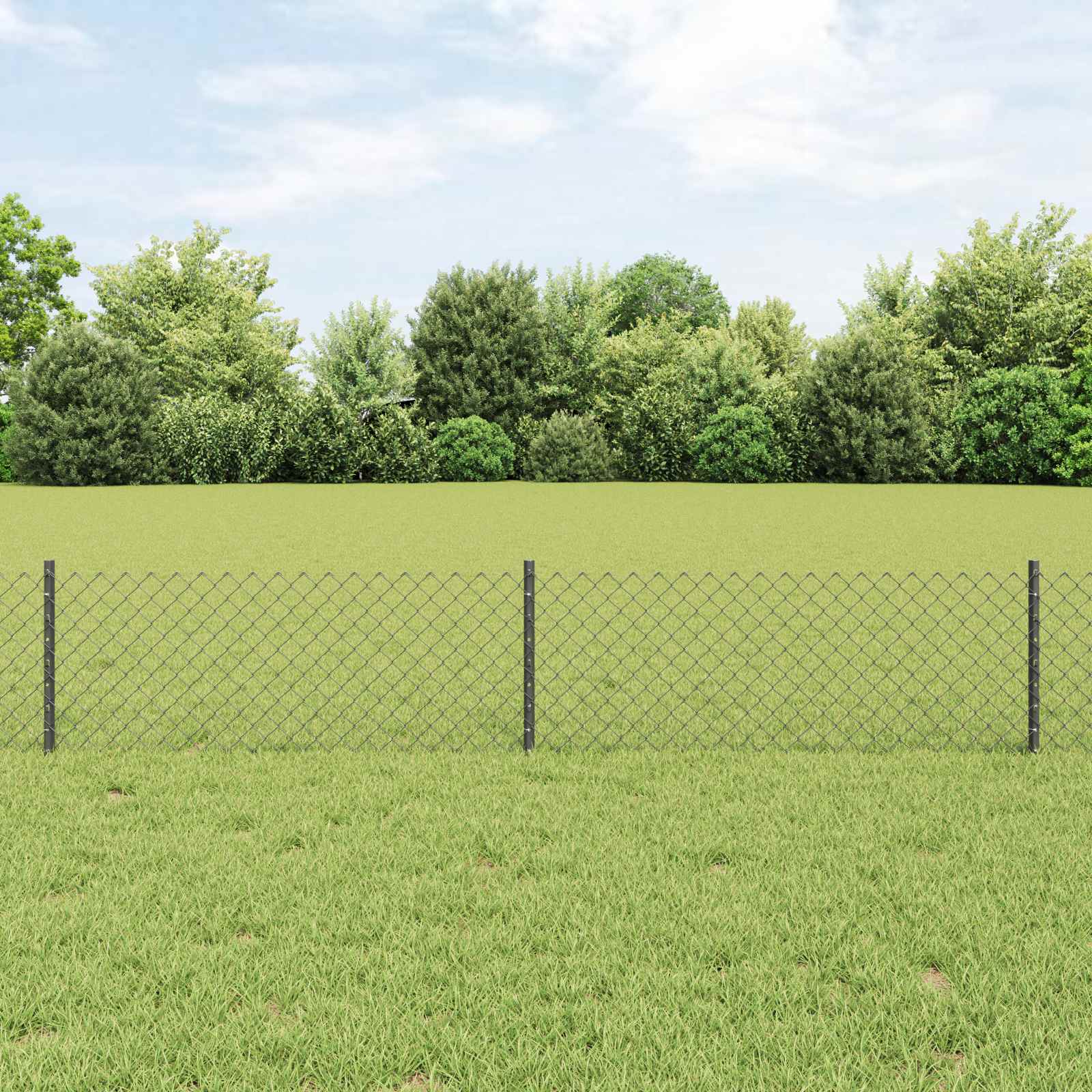 Valla vidaxl con poste gris 0,4 x 10 m acero y PVC