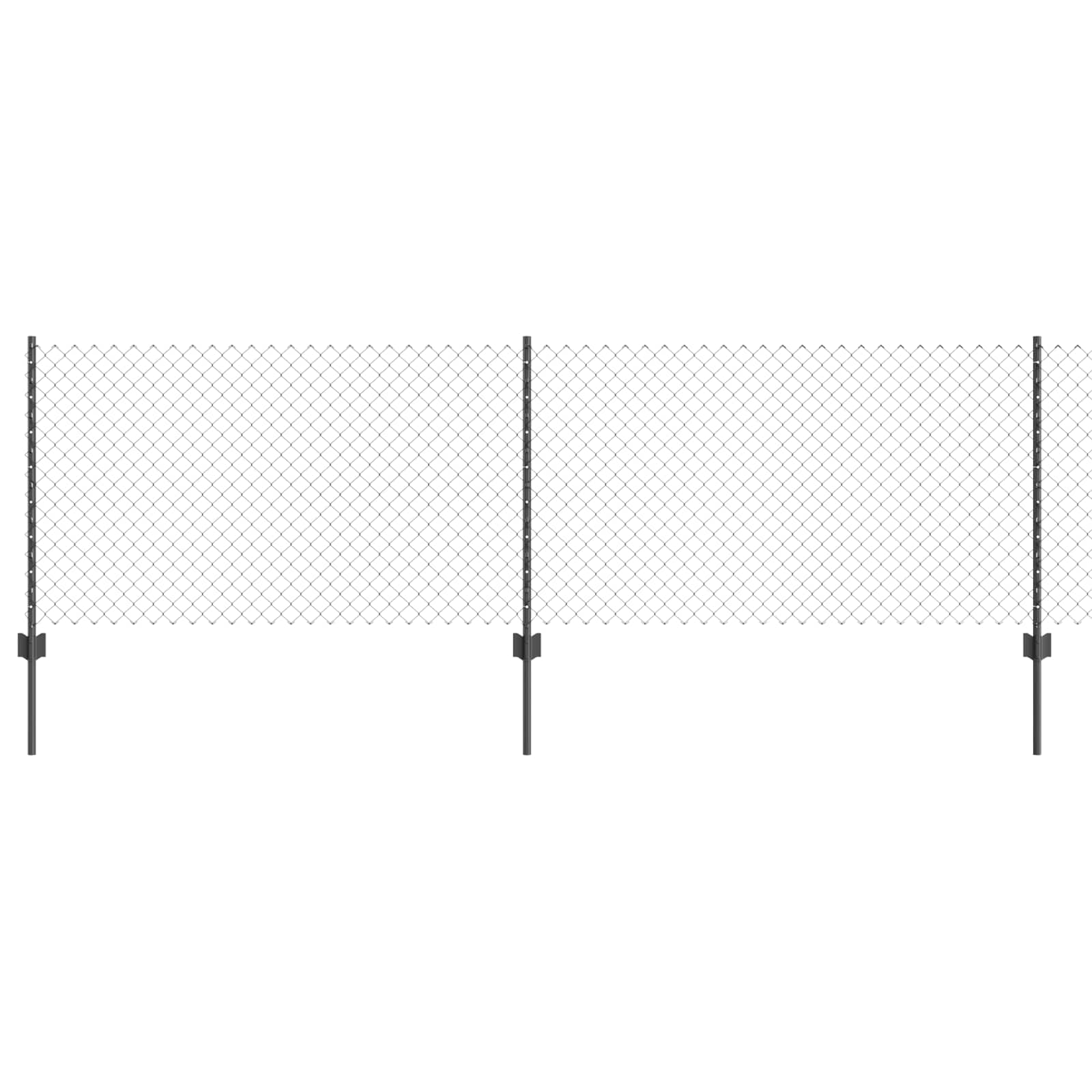 Valla vidaxl con poste gris 0,8 x 10 m acero y PVC