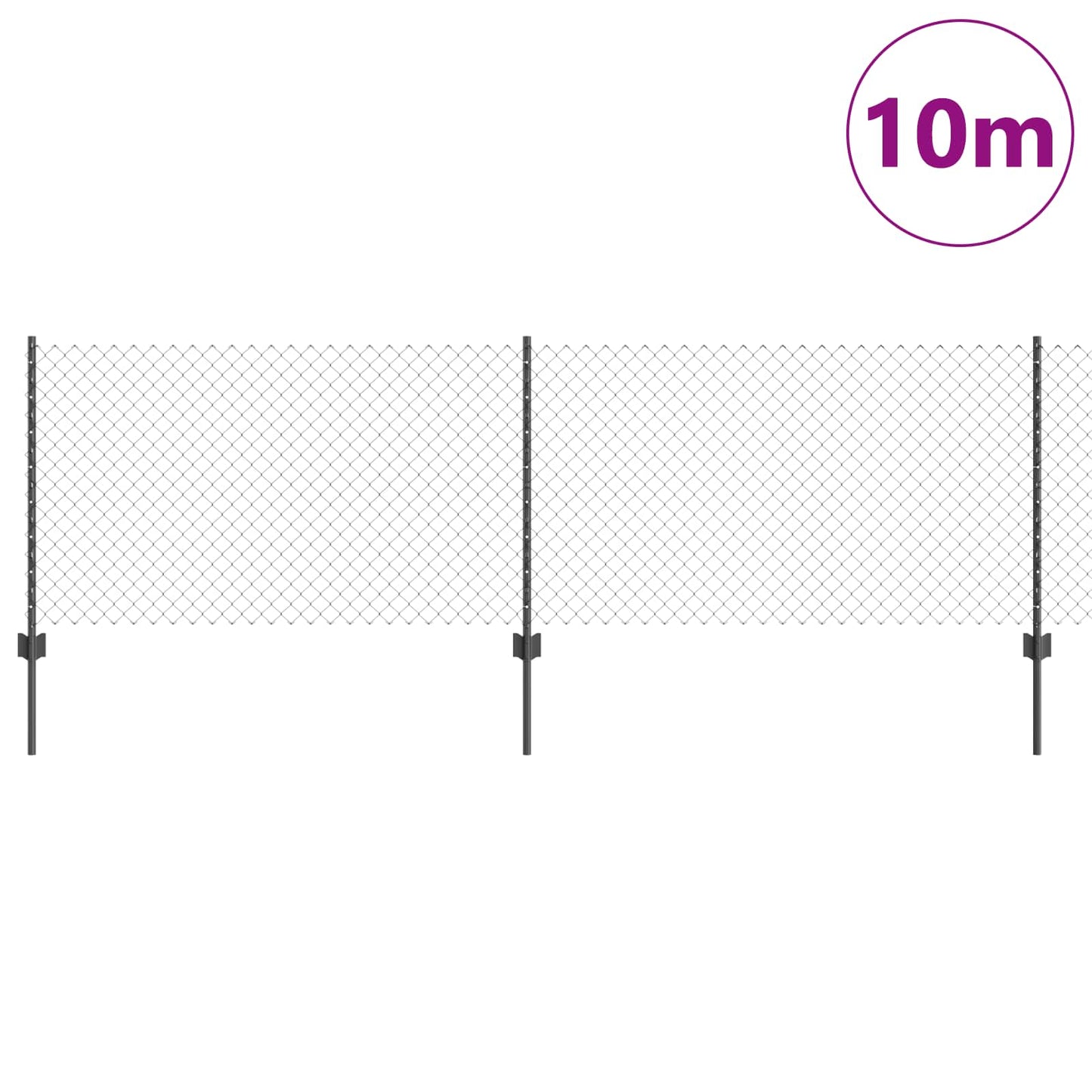 Recinzione Vidaxl con palo grigio 0,8 x 10 m in acciaio e PVC
