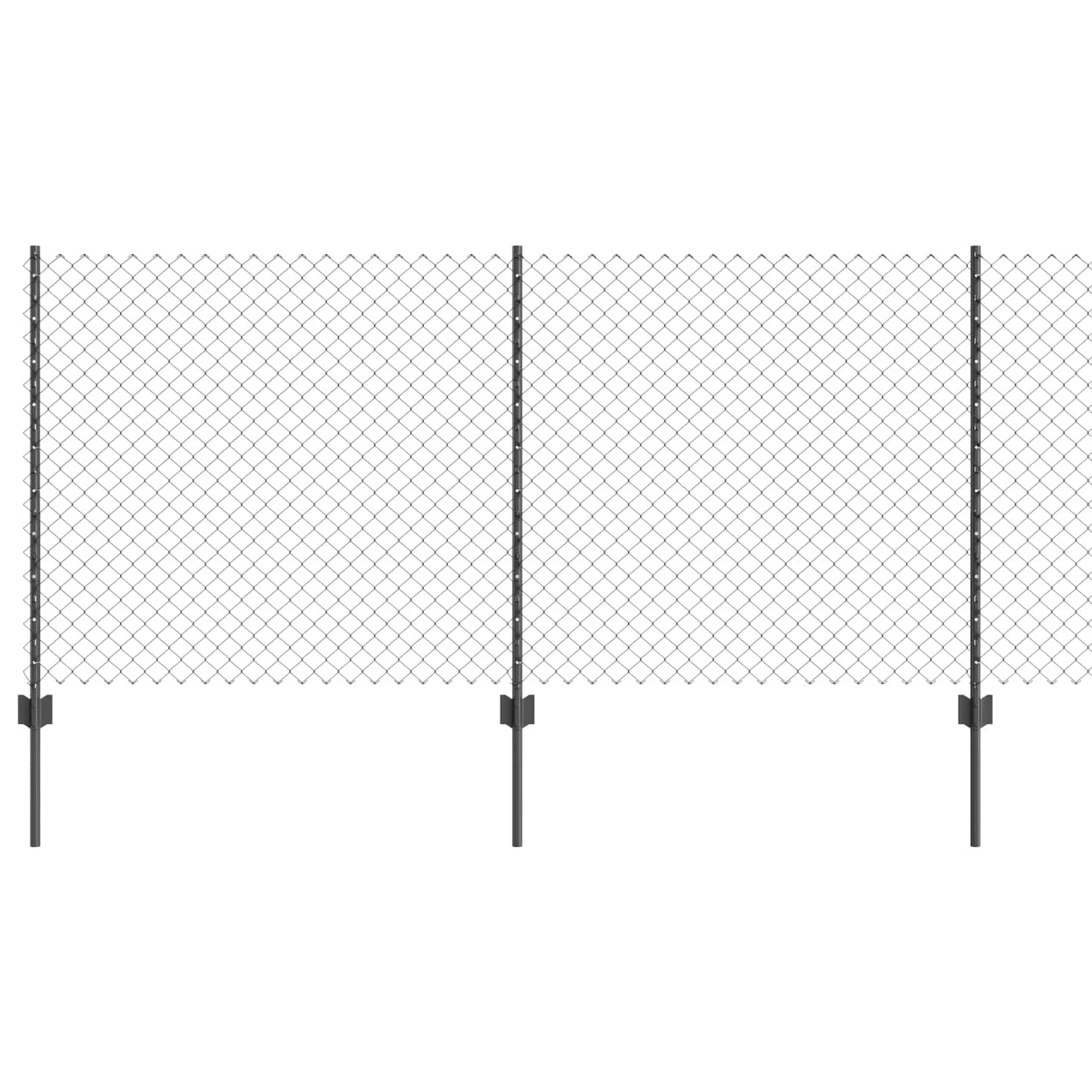 Recinzione Vidaxl con palo grigio 1 x 10 m in acciaio e PVC
