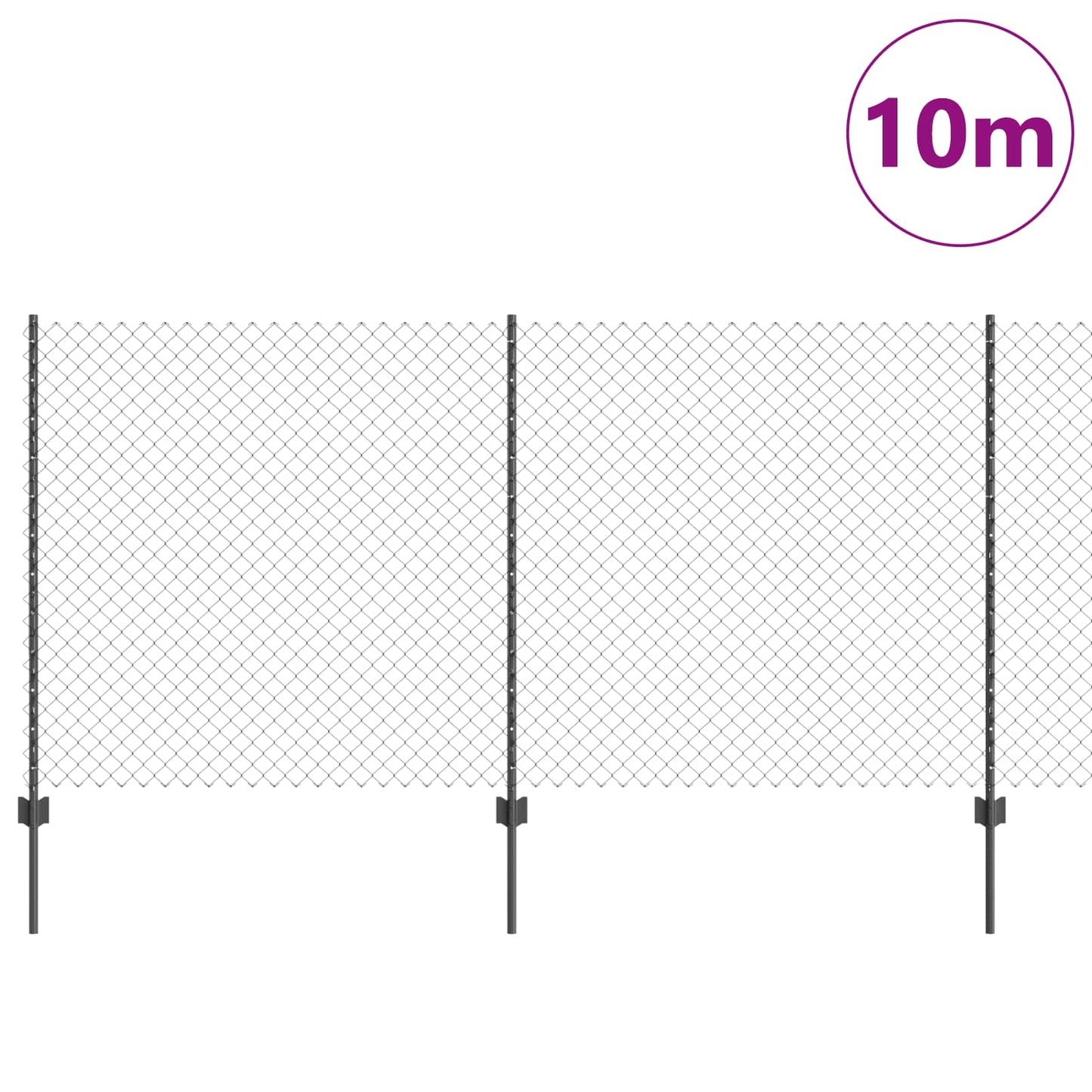Recinzione Vidaxl con palo grigio 1,2 x 10 m in acciaio e PVC