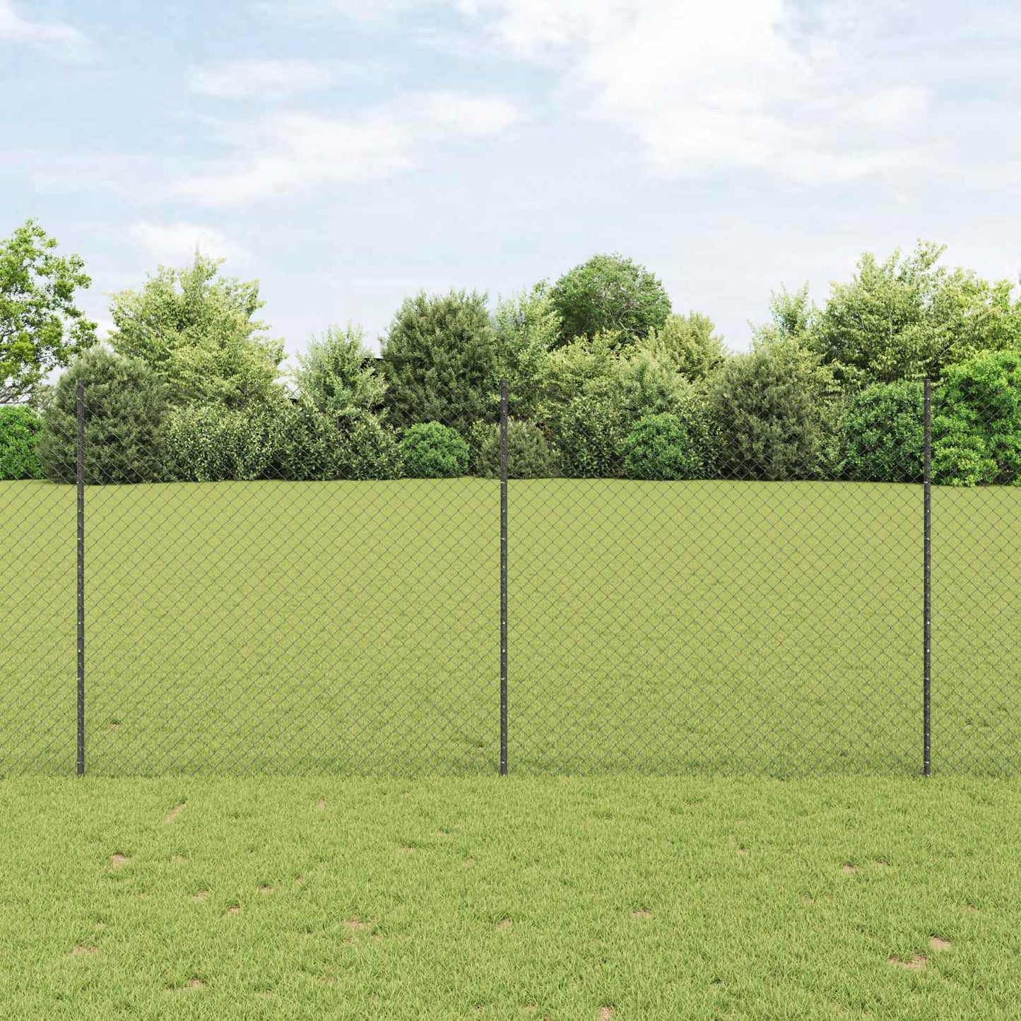 Valla vidaxl con poste gris 1,4 x 10 m acero y PVC