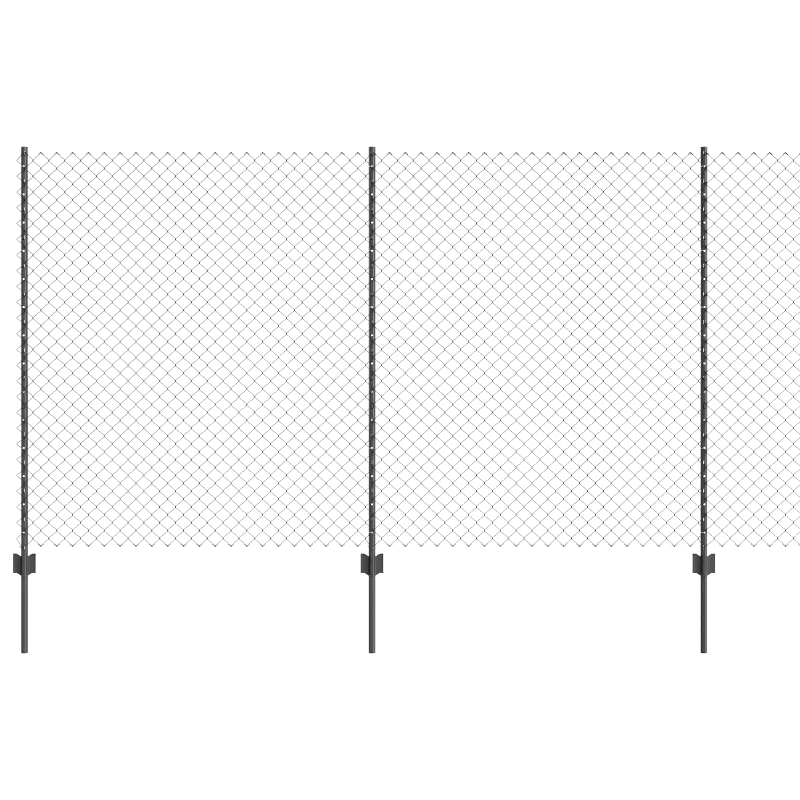 Valla vidaxl con poste gris 1,4 x 10 m acero y PVC