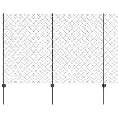 Valla vidaxl con poste gris 1,5 x 10 m acero y PVC
