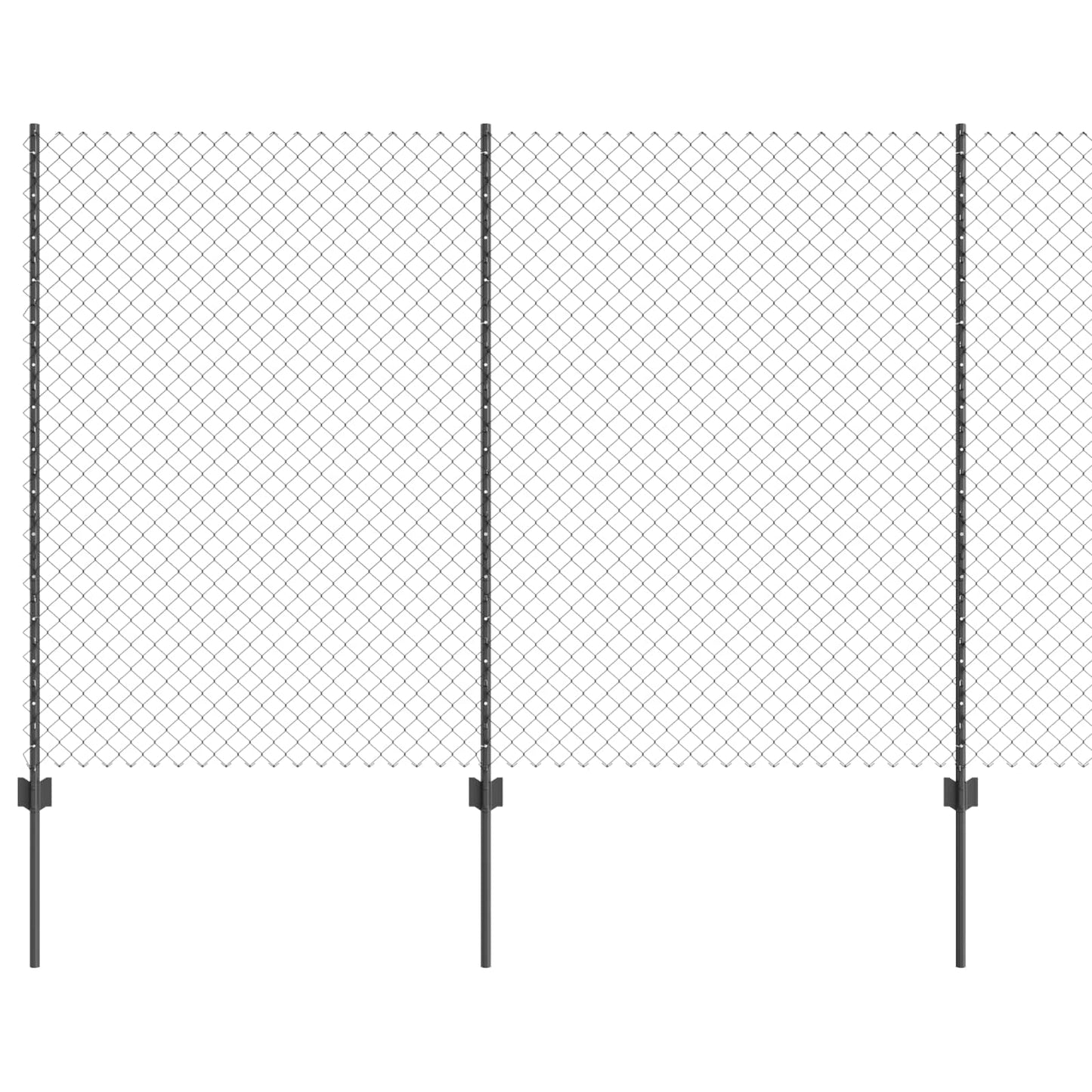 Valla vidaxl con poste gris 1,5 x 10 m acero y PVC
