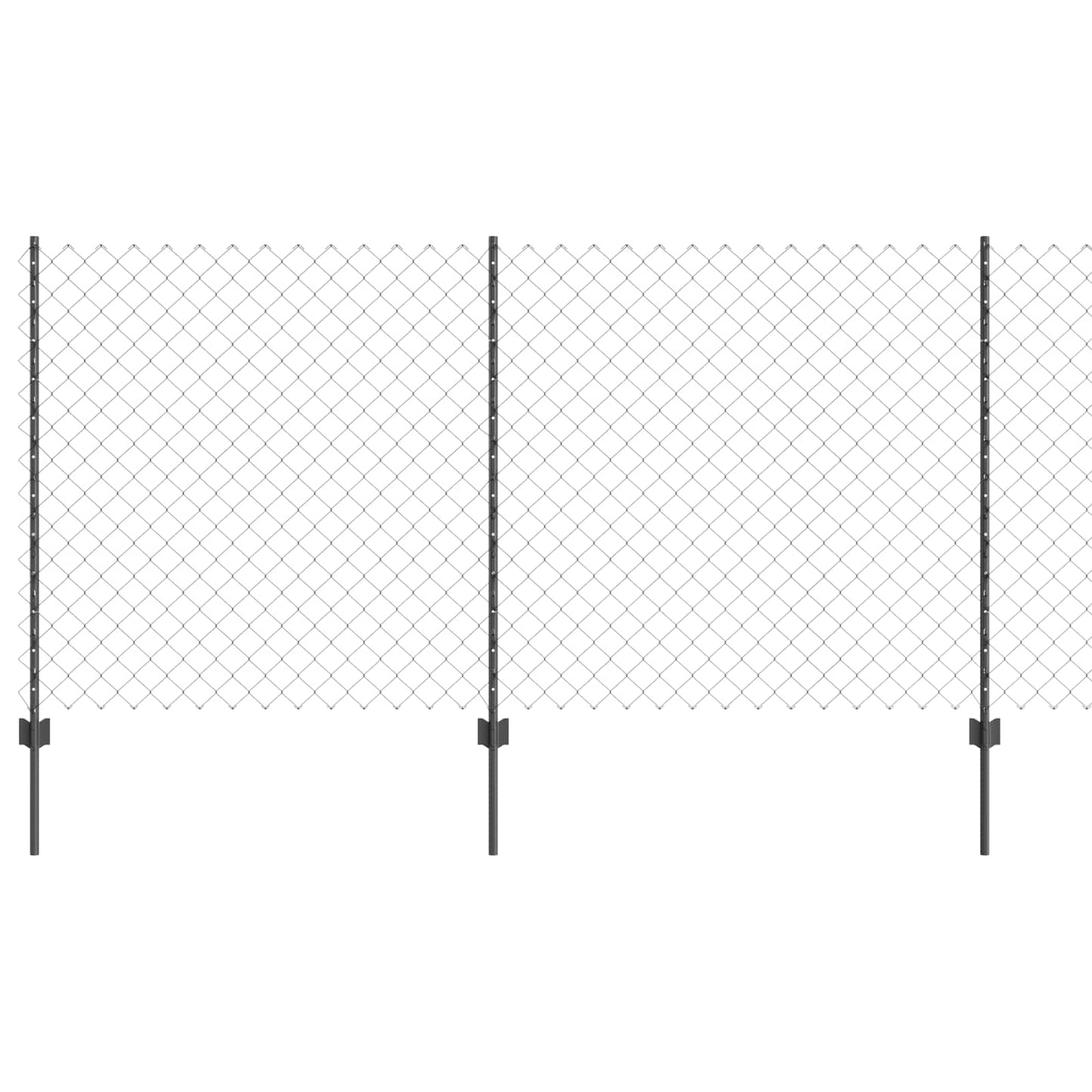 Valla vidaxl con poste gris 1,2 x 10 m acero y PVC