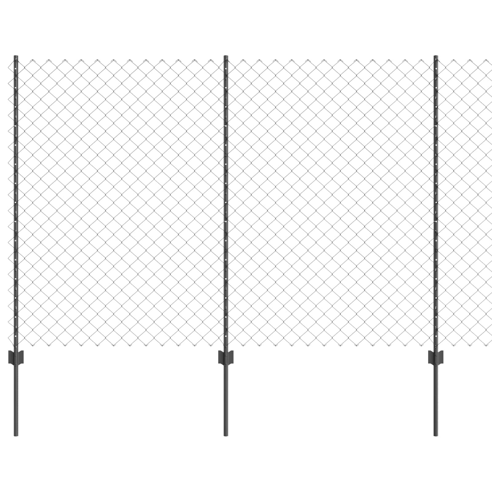 Valla vidaxl con poste gris 1,6 x 10 m acero y PVC
