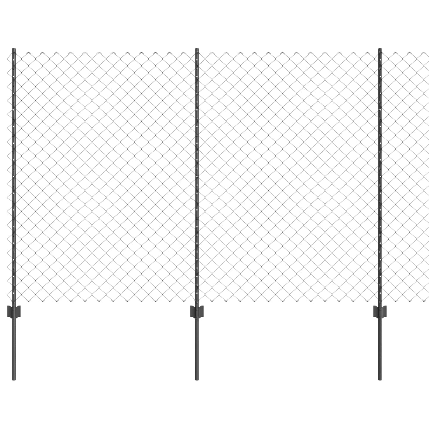 Recinzione Vidaxl con palo grigio 1,6 x 10 m in acciaio e PVC