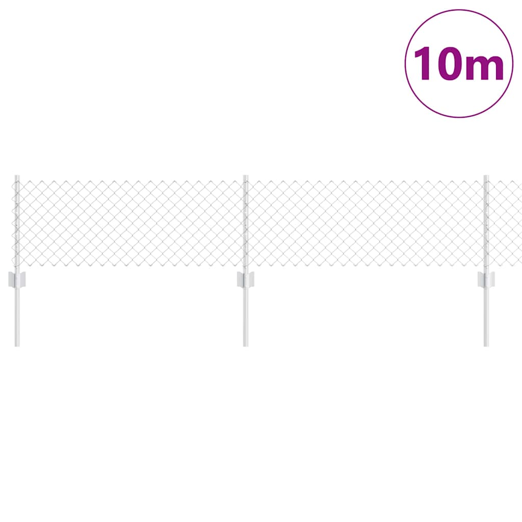 Valla vidaxxl con poste plata 0,4 x 10 m acero