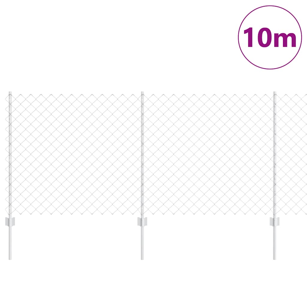 Recinzione Vidaxxl con palo argento 1 x 10 m in acciaio