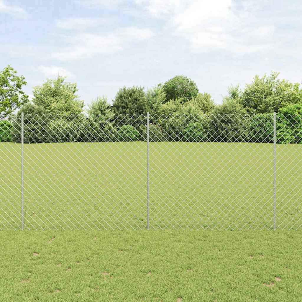 Recinzione Vidaxxl con palo argento 1,4 x 10 m in acciaio