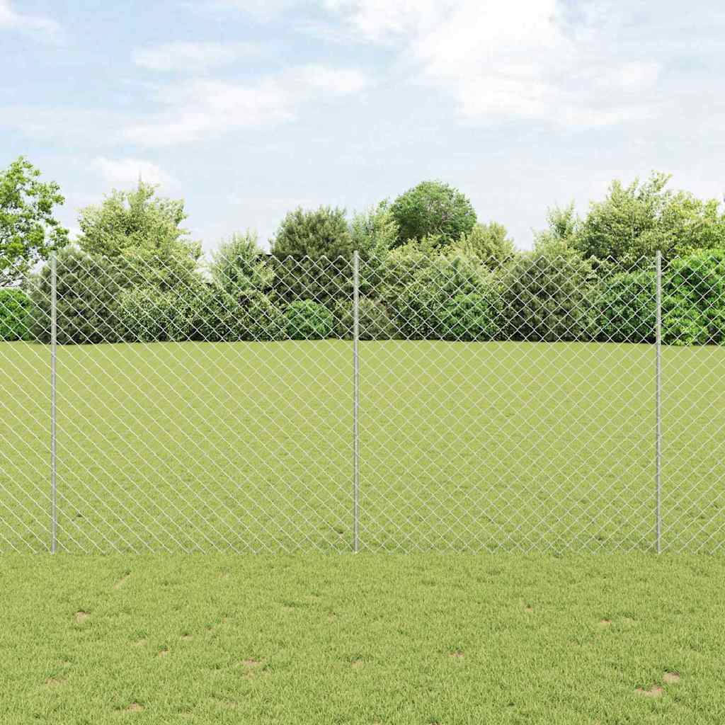 Recinzione Vidaxl con palo argento 1,5 x 10 m in acciaio