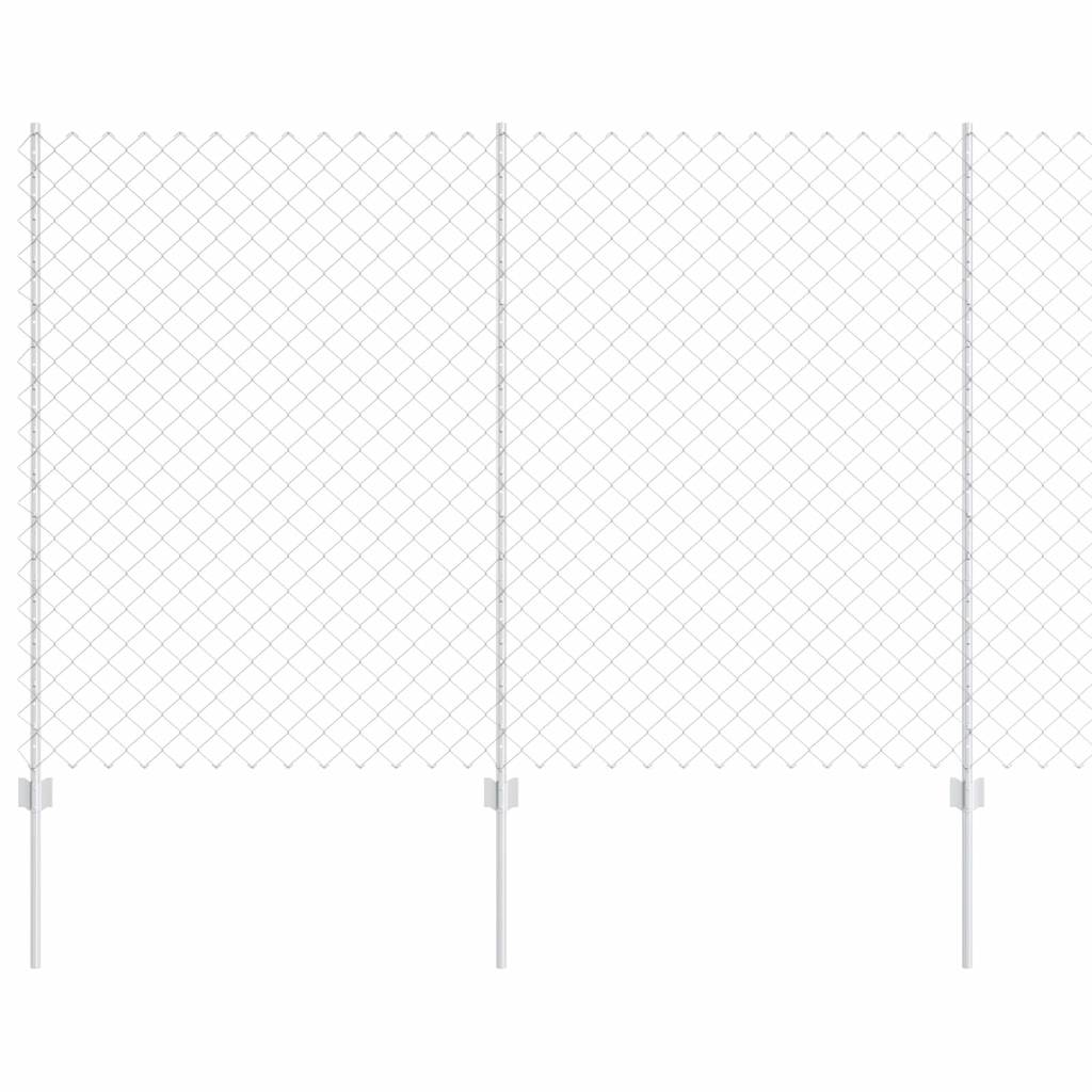 Recinzione Vidaxl con palo argento 1,5 x 10 m in acciaio