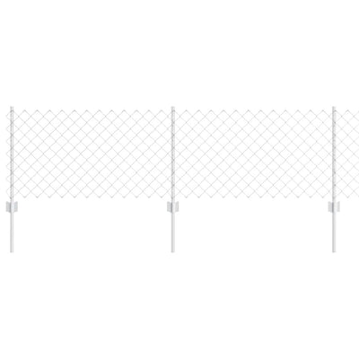 Vidaxl hek met paal zilver 0,6 x 25 m staal