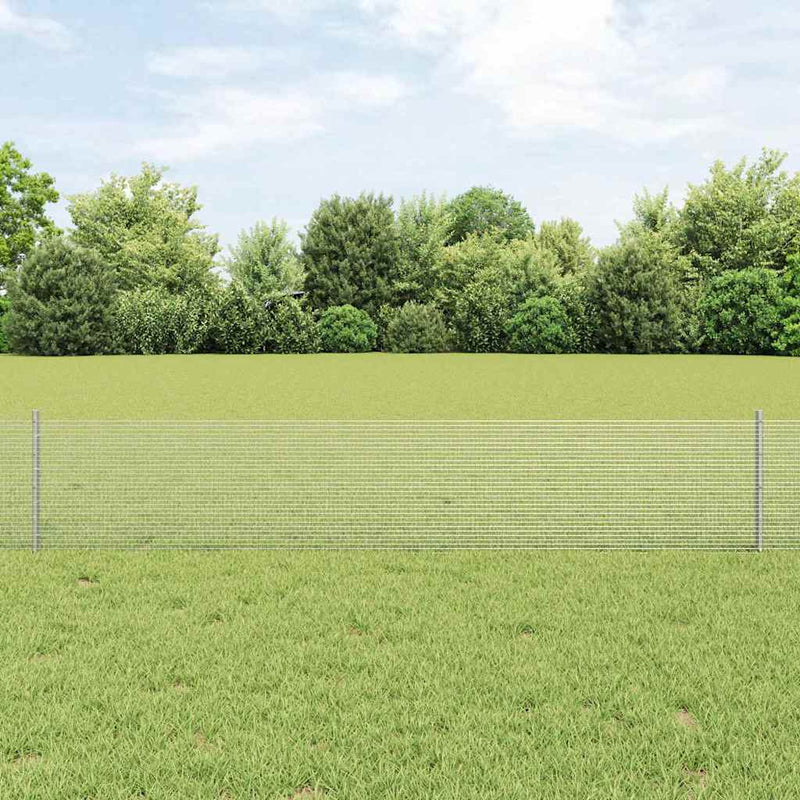 Vidaxl hek met paal zilver 0,4 x 10 m staal