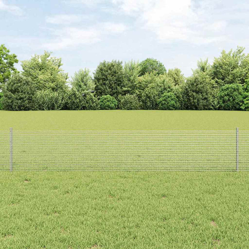 Valla vidaxxl con poste plata 0,4 x 10 m acero