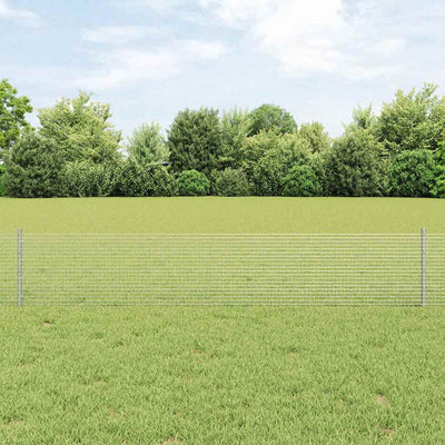 Vidaxl hek met paal zilver 0,4 x 10 m staal