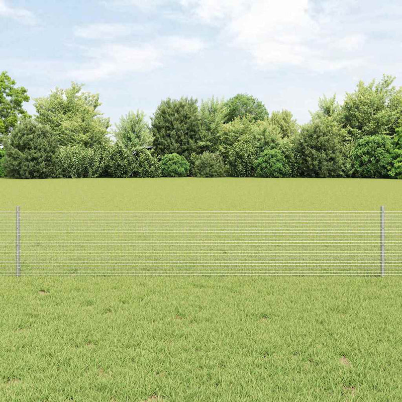 Valla vidaxxl con poste plata 0,4 x 10 m acero