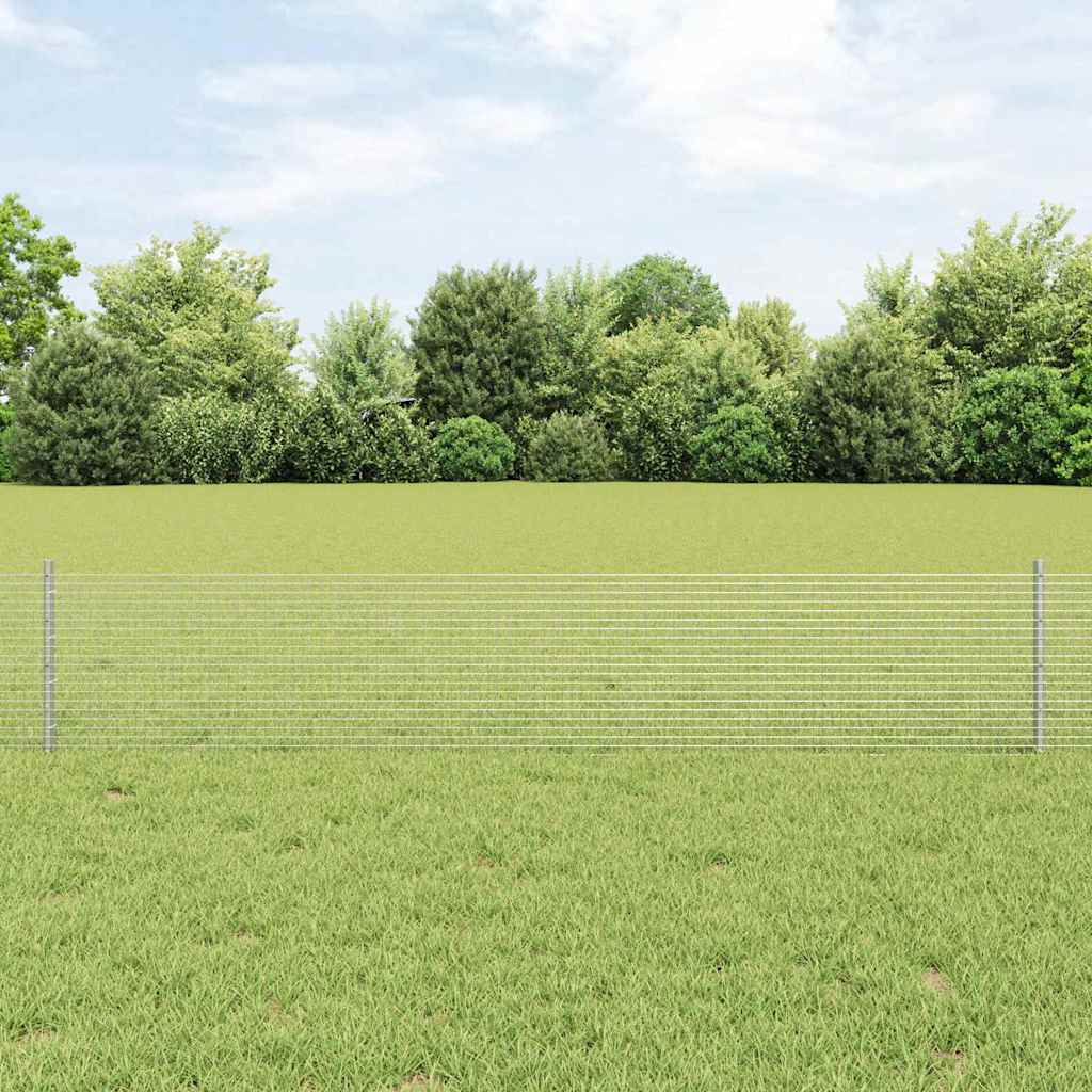 Valla vidaxxl con poste plata 0,4 x 10 m acero