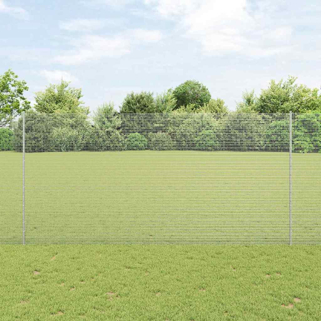 Valla vidaxl con poste plata 1,5 x 10 m acero