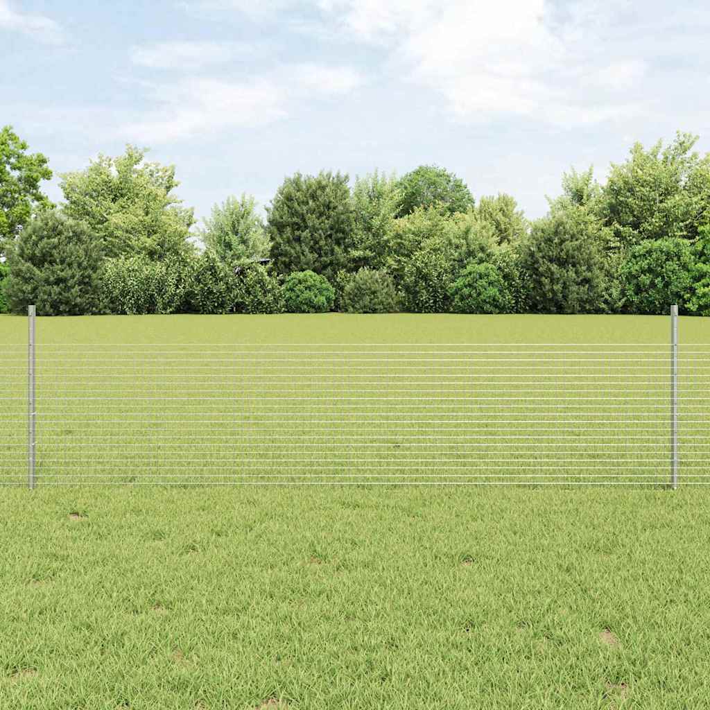 Vidaxl hek met paal zilver 0,5 x 25 m staal