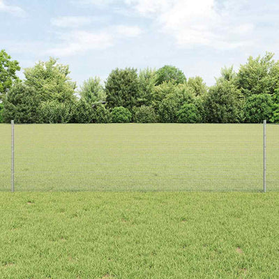 Vidaxl hek met paal zilver 0,6 x 25 m staal