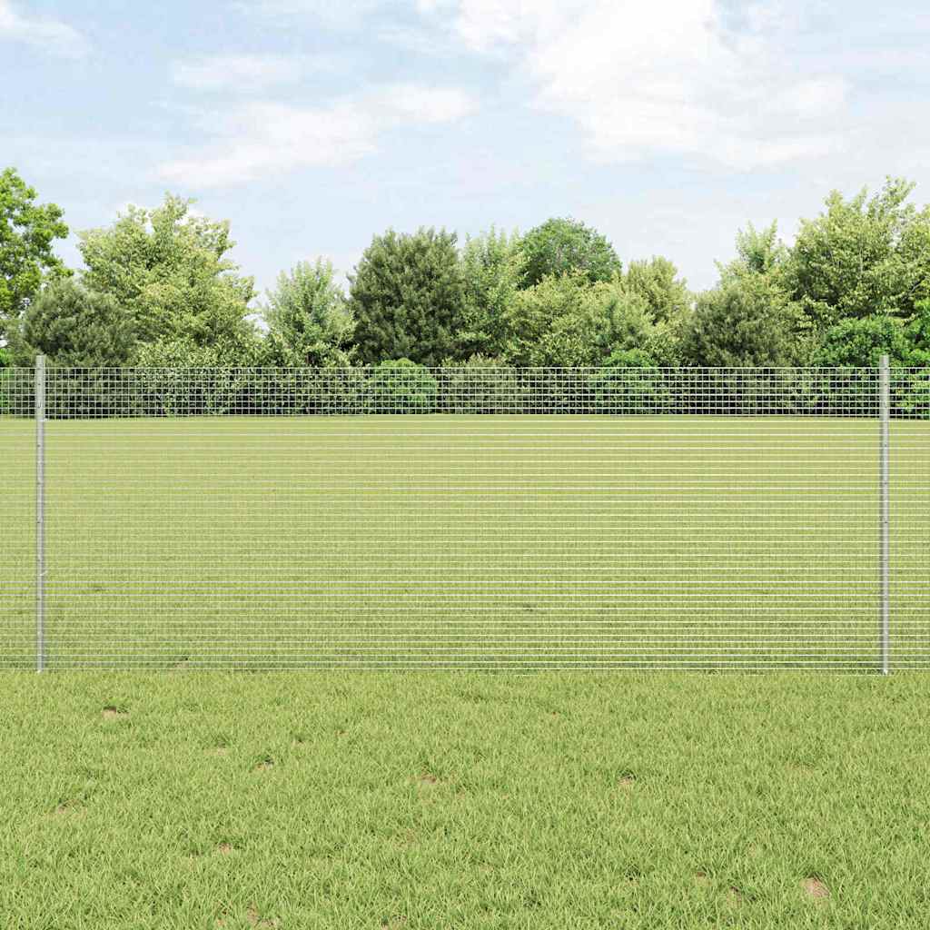 Valla vidaxxl con poste plata 0,8 x 25 m acero