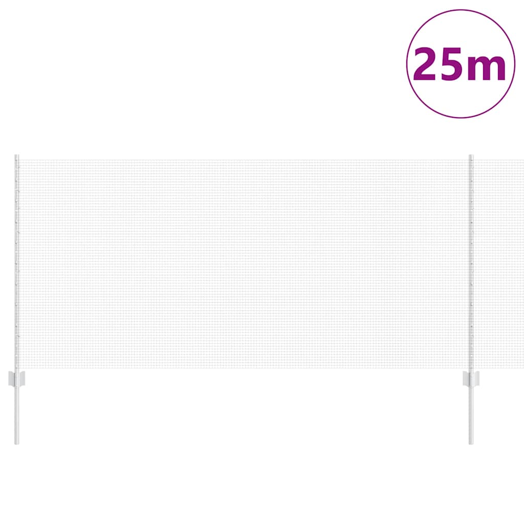 Vidaxl hek met paal zilver 1 x 25 m staal