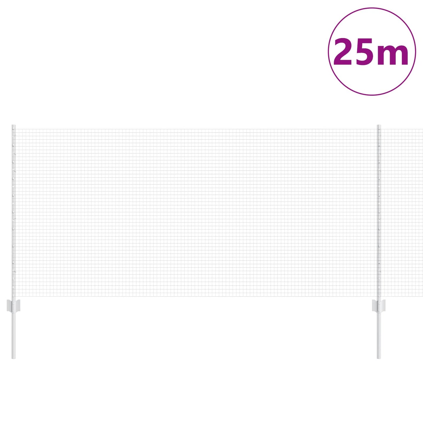 Valla vidaxxl con poste plata 1 x 25 m acero