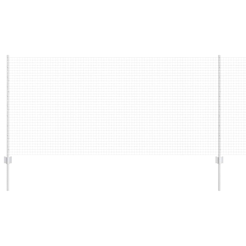 Valla vidaxxl con poste plata 1 x 25 m acero