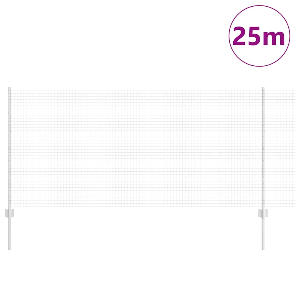 Valla vidaxxl con poste plata 1 x 25 m acero
