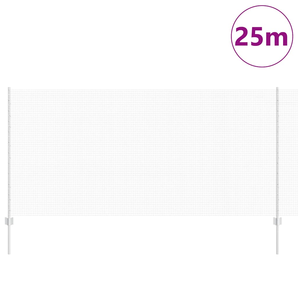 Vidaxl hek met paal zilver 1,2 x 25 m staal