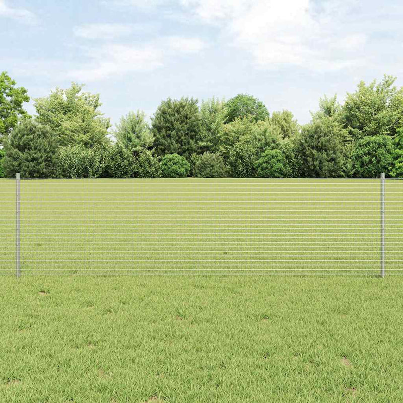 Vidaxl hek met paal zilver 0,6 x 50 m staal