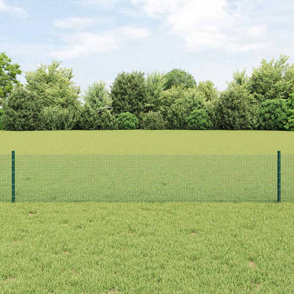 Valla vidaxxl con poste verde 0,4 x 10 m acero y PVC