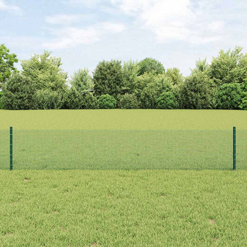 Valla vidaxxl con poste verde 0,4 x 10 m acero y PVC