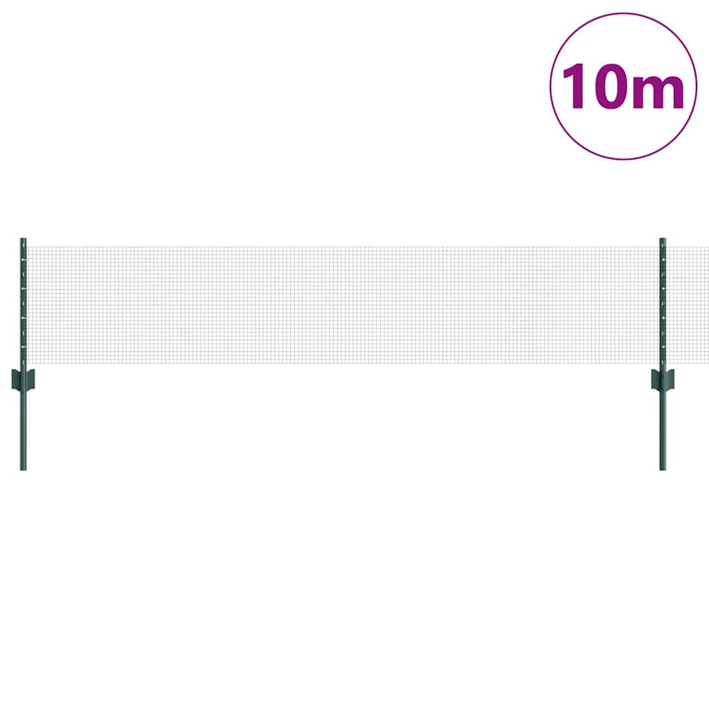 Valla vidaxxl con poste verde 0,4 x 10 m acero y PVC