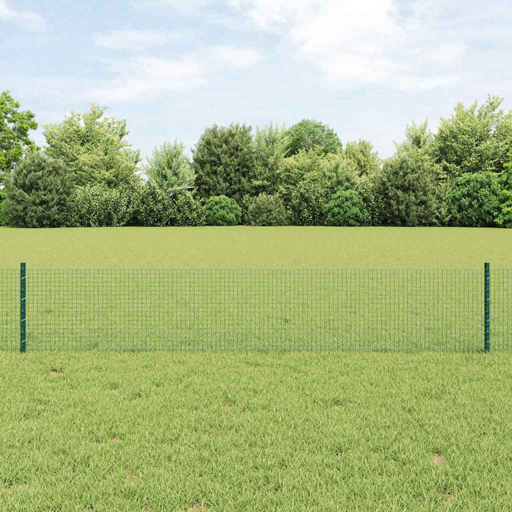 Valla vidaxxl con poste verde 0,4 x 10 m acero y PVC