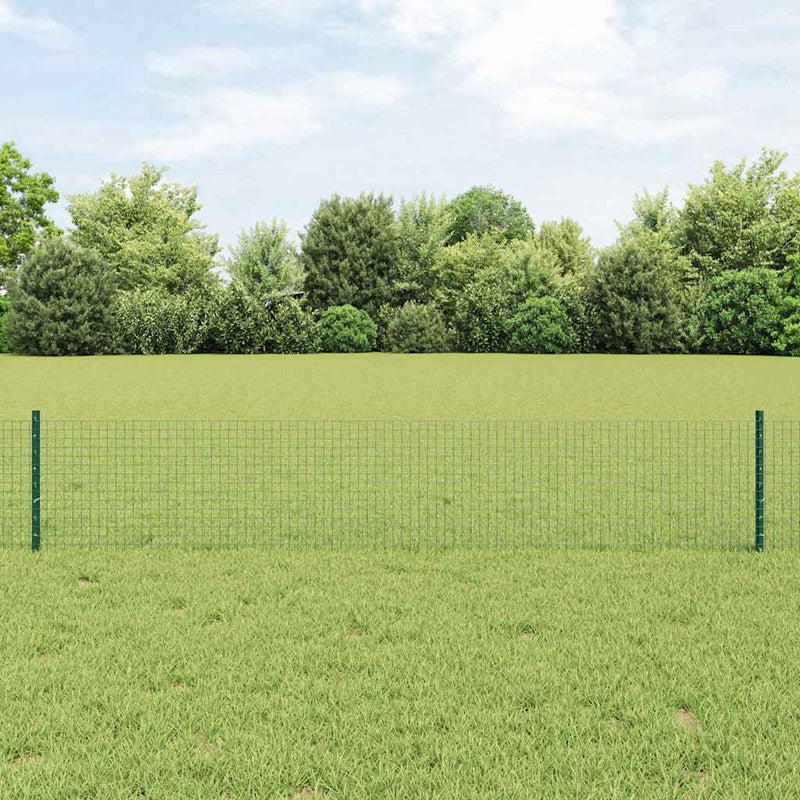 Valla vidaxxl con poste verde 0,4 x 10 m acero y PVC