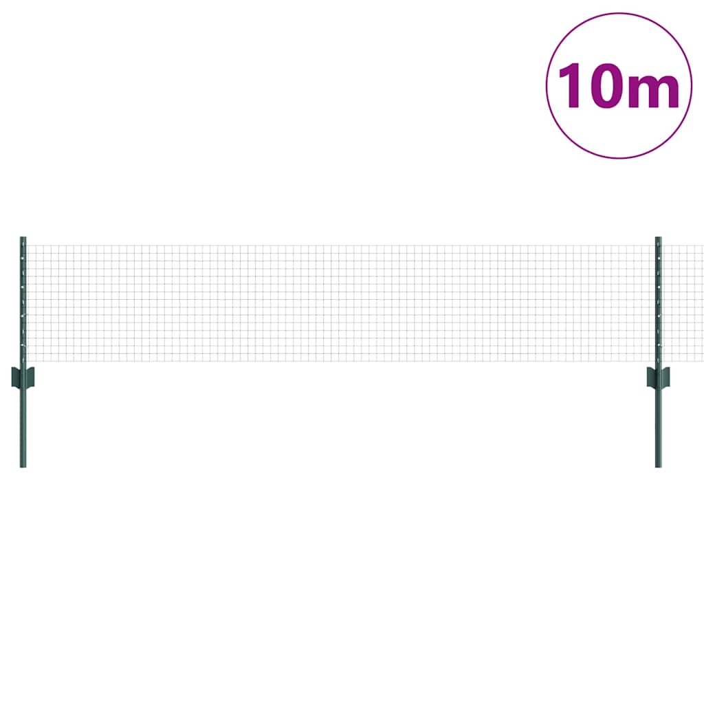 Valla vidaxxl con poste verde 0,4 x 10 m acero y PVC
