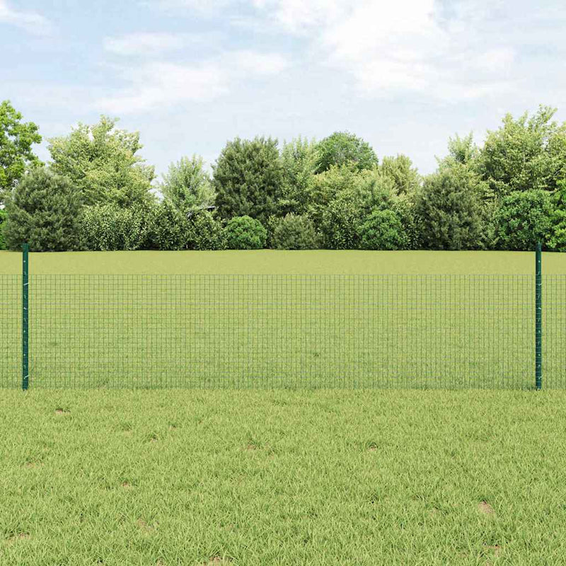 Valla vidaxxl con poste verde 0,5 x 10 m acero