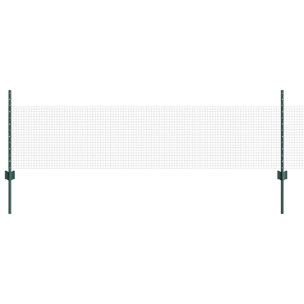 Valla vidaxxl con poste verde 0,5 x 10 m acero