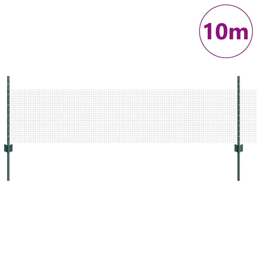 Valla vidaxxl con poste verde 0,5 x 10 m acero
