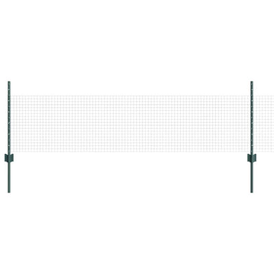 Vidaxl hek met paal groen 0,5 x 10 m staal