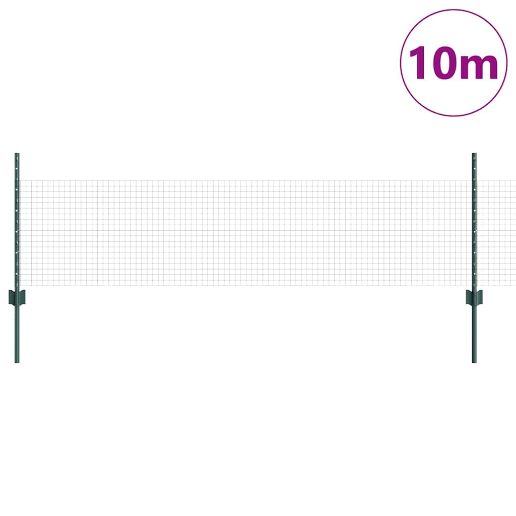 Valla vidaxxl con poste verde 0,5 x 10 m acero