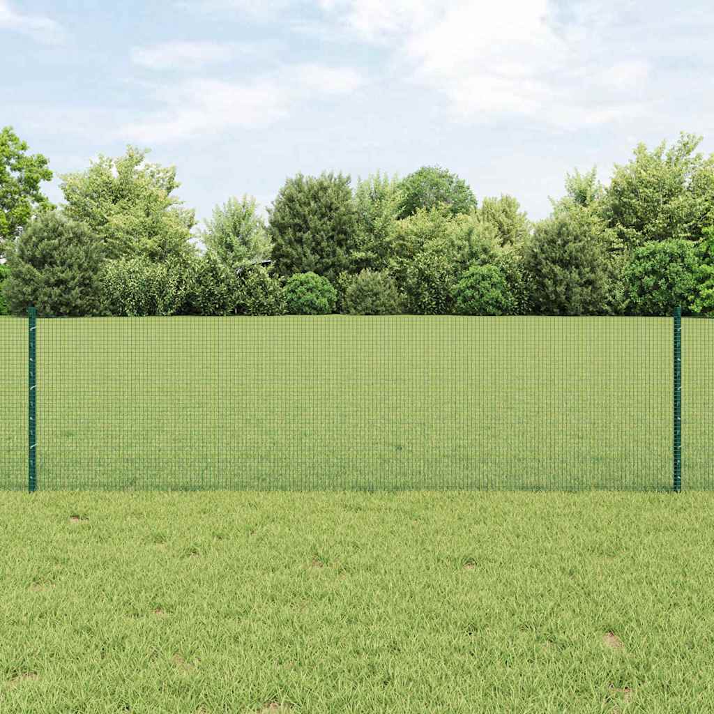 Valla vidaxxl con poste verde 0,6 x 10 m acero y PVC